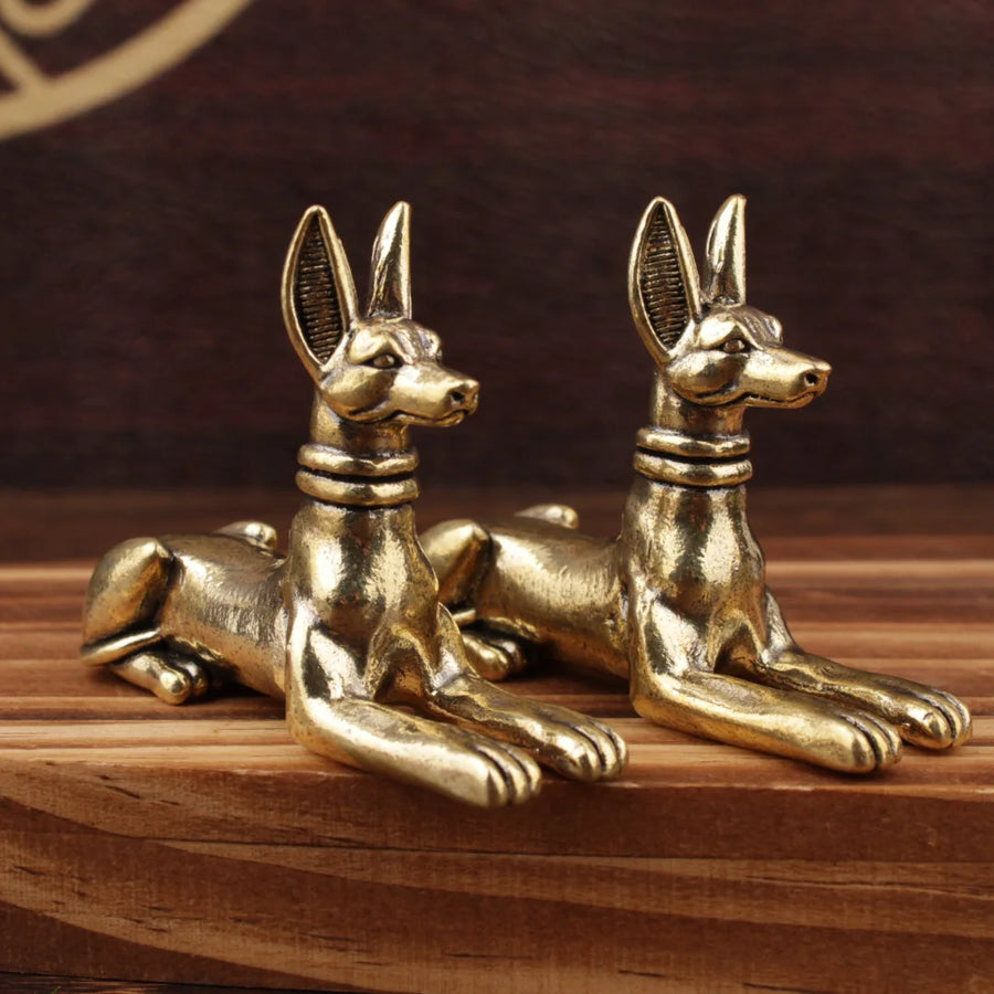 Brass Pharaoh Hound Statue – Exquisite Egyptian Decorative Art for Home & Office