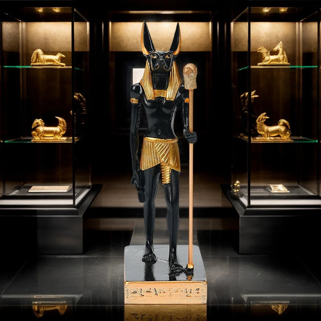 Anubis Resin Sculpture – Creative Egyptian Mythology Statue for Home & Study