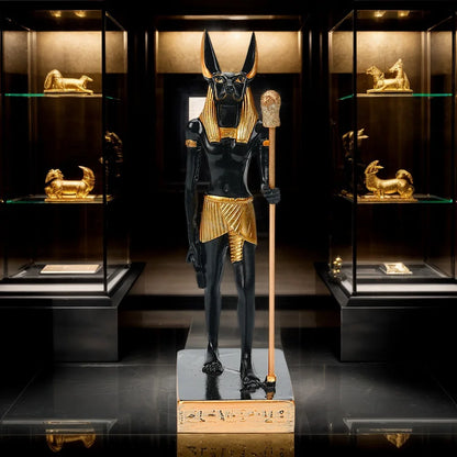 Anubis Resin Sculpture – Creative Egyptian Mythology Statue for Home & Study