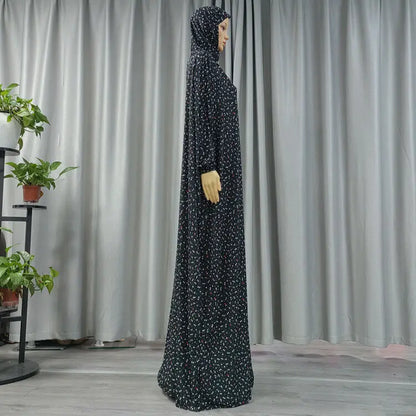 Middle East Prayer Burqa Dress Women Muslim Islamic Full Cover Overhead  Abaya Worship Robe Hooded Gown Vestdios Random