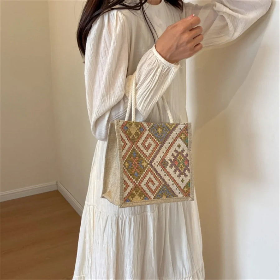 The Linen Garden – Flower Pattern Designer Tote for the Woman on the Move