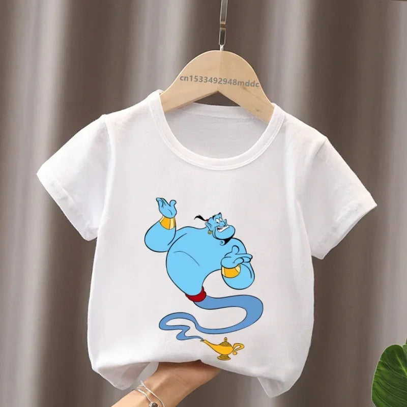 Hot Sale Aladdin Jasmine Princess Print Cartoon Kids T-Shirts Girls Clothes Baby Boys Short Sleeve T shirt Summer Children Topsr