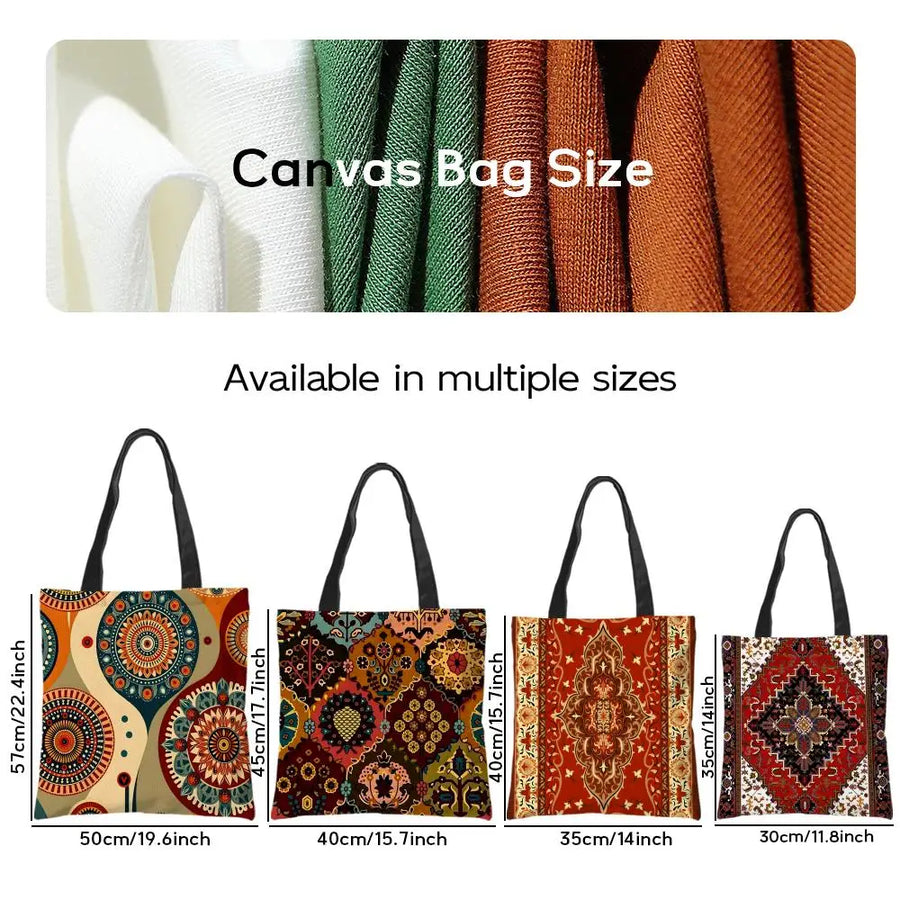 Persian Gardens – Classical Art Pattern Canvas Shoulder Tote
