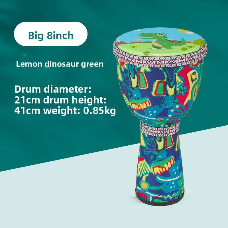 8 inch African  Large 8 Hand Drum PVC Drum Body Lightweight Hand Drum Percussion Bongo suitable for Adult Beginners