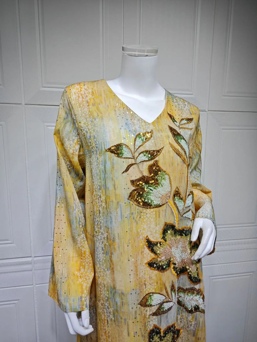 Flowers of Light – The Sequined Eid Djellaba for the Muslim Woman in America