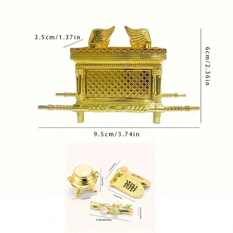 The Ark Of The Covenant Historic Model Replica Gold Plated Home Festive Decorative Figurine Ornament Ancient Egyptian Design