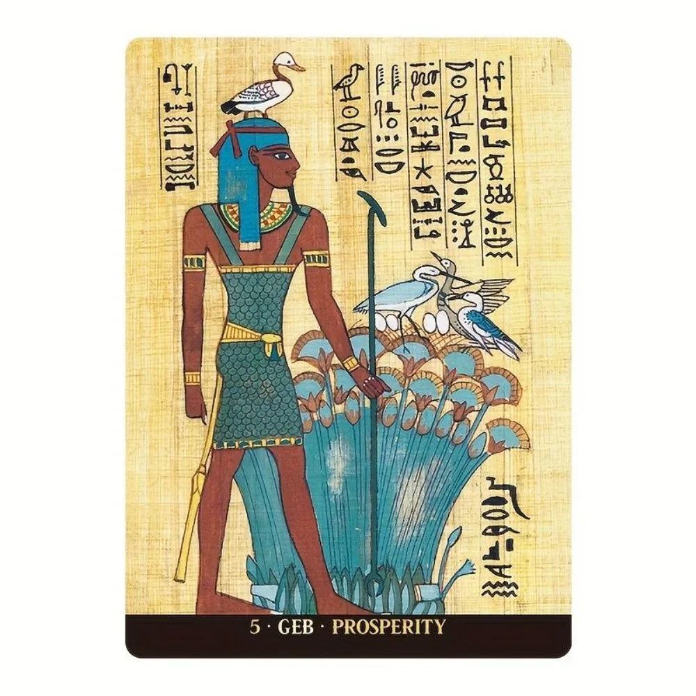 Egyptian Gods Oracle Deck – Papyrus Art Style Cards for Meditation & Guidance