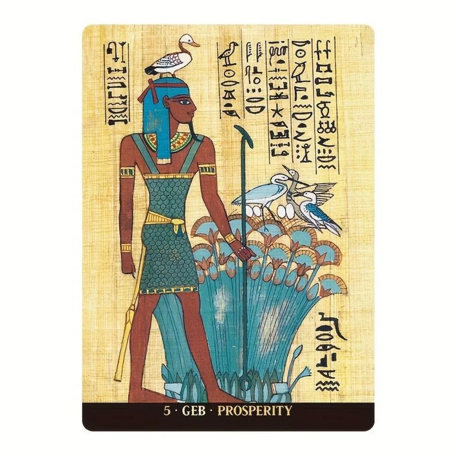 Egyptian Gods Oracle Deck – Papyrus Art Style Cards for Meditation & Guidance