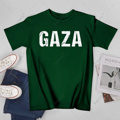 Unisex Men Vintage Gaza Palestine City Tshirt Tees T Shirts Women Boys 100% Cotton T-Shirt