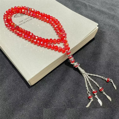 Islamic Tasbih Muslim Rosary Beads Glass 99 Prayer Rosary For Men Bracelet Natural Stone Handmade Turkey Ramadan Chains Pendant