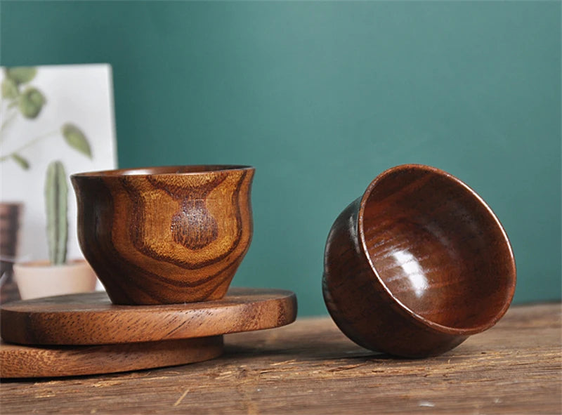 Handmade Spruce Wood Cups – Natural Big Belly Mug for Tea, Coffee & Milk