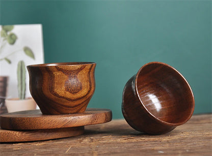 Handmade Spruce Wood Cups – Natural Big Belly Mug for Tea, Coffee & Milk