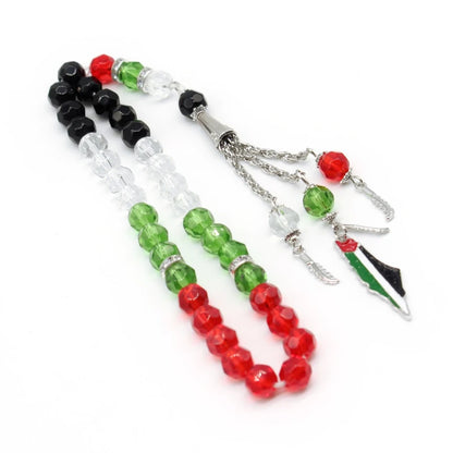 Religious Tokens Country Map Bracelet Muslim Small Bead Acrylic Rosary Beads Worship Bracelet Eid Islamic Prayer Bead