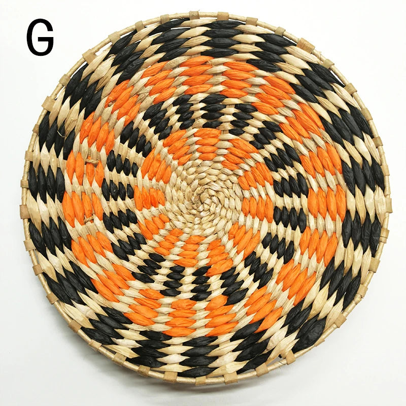 The Woven Plate – Straw Round Wall Tray & Fruit Basket