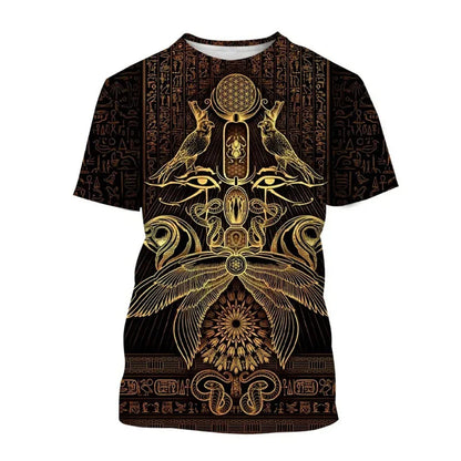 Anubis 3D T-Shirt – Ancient Egyptian Pharaoh Eye Print, Unisex Harajuku Streetwear