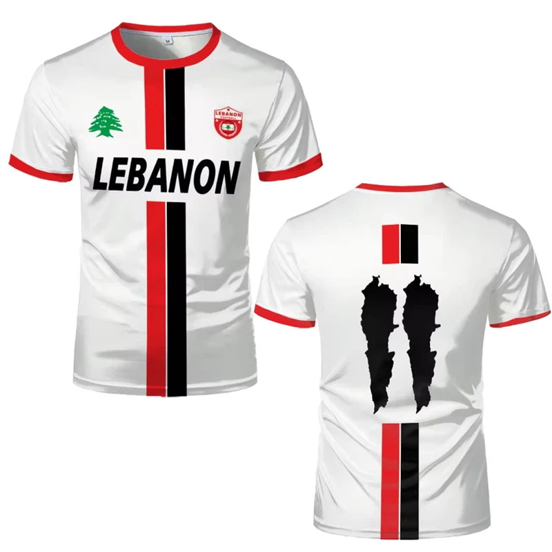 Lebanon Football Jersey T Shirts Adult & Kids Oversized Digital 3d Print Sports Soccer Uniforms Men's Lebanese Flag Clothing GYM