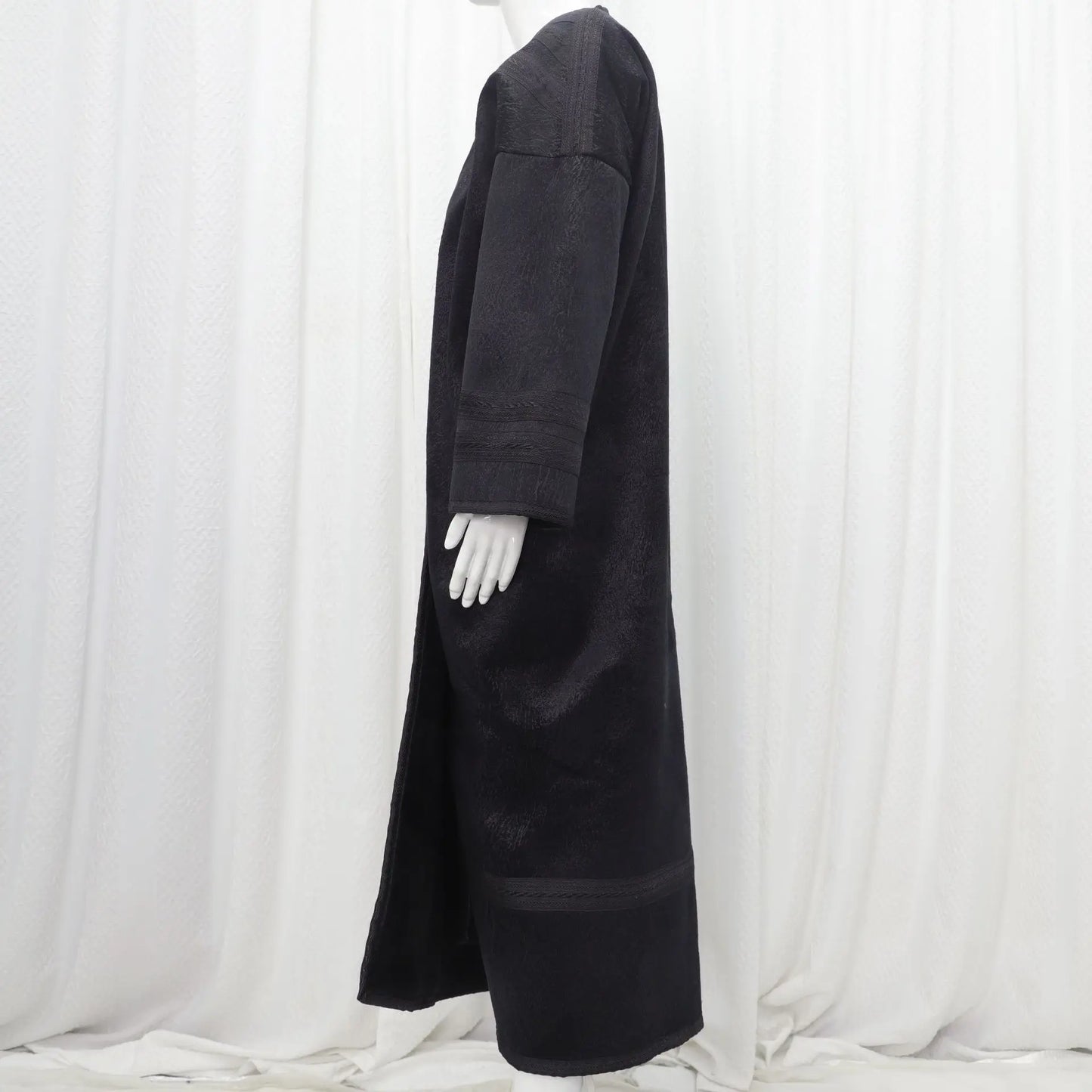 Wholesale Men's Scalp Abaya Men Winter Fur Thicken Suede Men's Robe Cardigan Bisht Muslim Coat Fleece Warm Islam Clothing