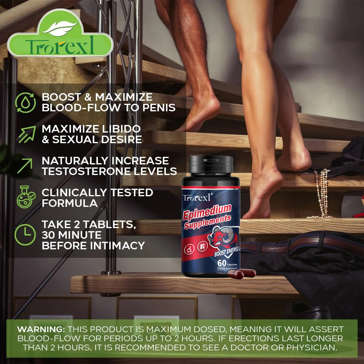 Men Sports Nutrition Epimedium Supplement for Enhance Endurance, Enlargement , Fatigue Resistance