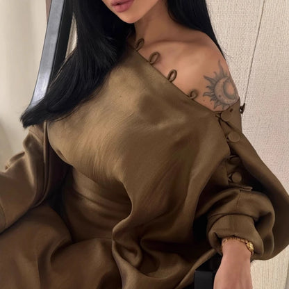 Dubai Whisper – A-Line Caftan Gown for the Arab Woman in America