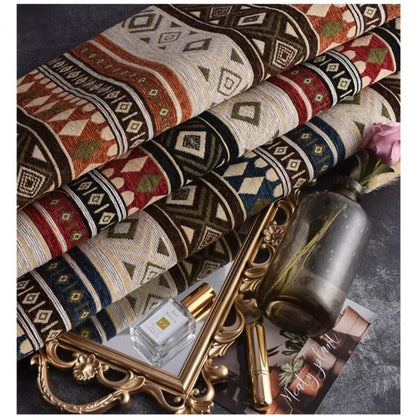 148x100cm Thickener Chenille Jacquard Sofa Fabric Cloth Stripe Luxury Anti-Slip Sofa Cover Boho Fabric Set Luggage DIY Clothing