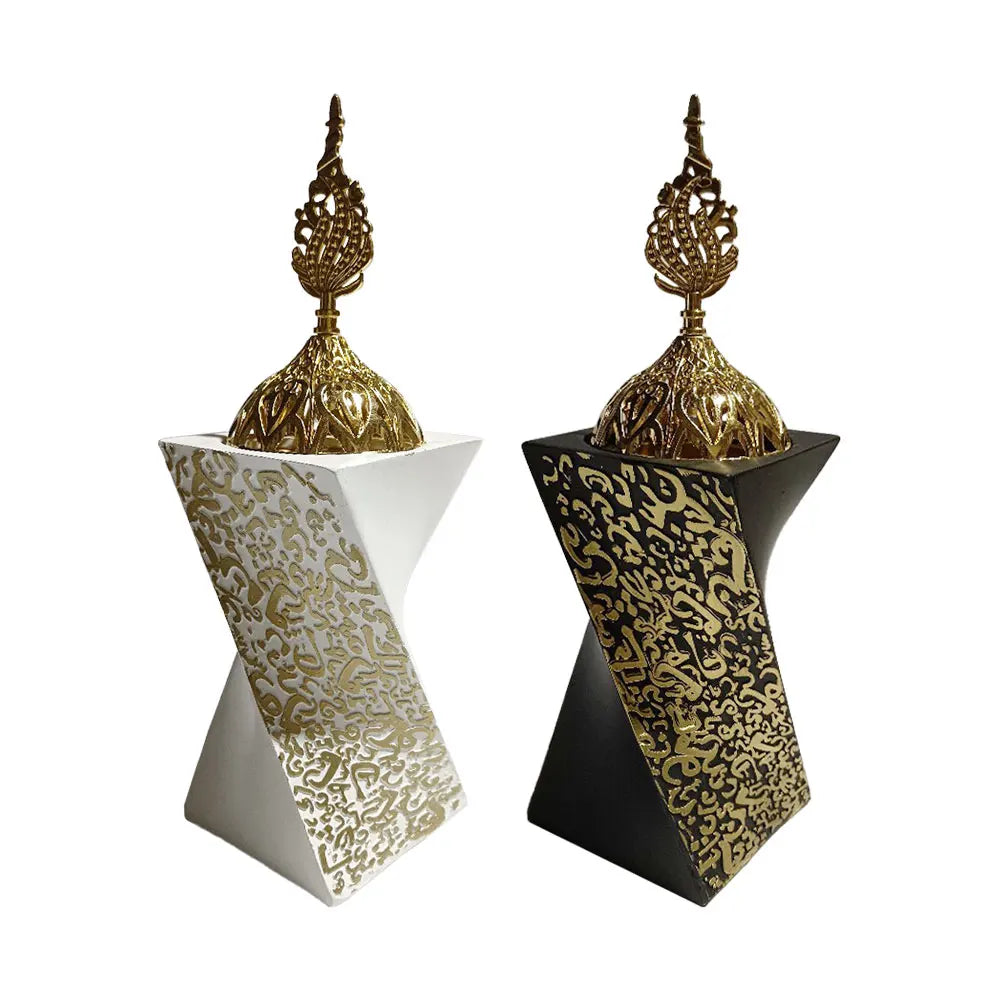 Resin Aromatherapy Stove Luxury Ramadan Decor Rotating Square Craft - Muslim Style Bakhoor Burner & Aromatherapy Diffuser