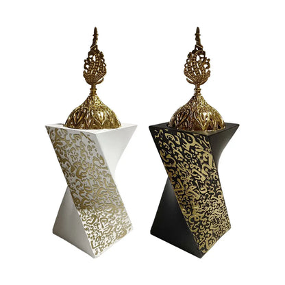Resin Aromatherapy Stove Luxury Ramadan Decor Rotating Square Craft - Muslim Style Bakhoor Burner & Aromatherapy Diffuser