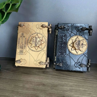Egyptian Magic Book Storage Box – Vintage Resin Hieroglyphic Keepsake Chest
