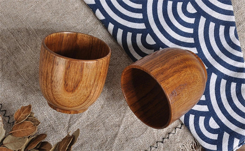 Handmade Spruce Wood Cups – Natural Big Belly Mug for Tea, Coffee & Milk