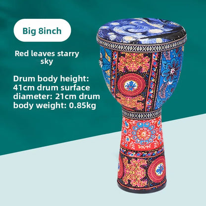 8 inch African  Large 8 Hand Drum PVC Drum Body Lightweight Hand Drum Percussion Bongo suitable for Adult Beginners