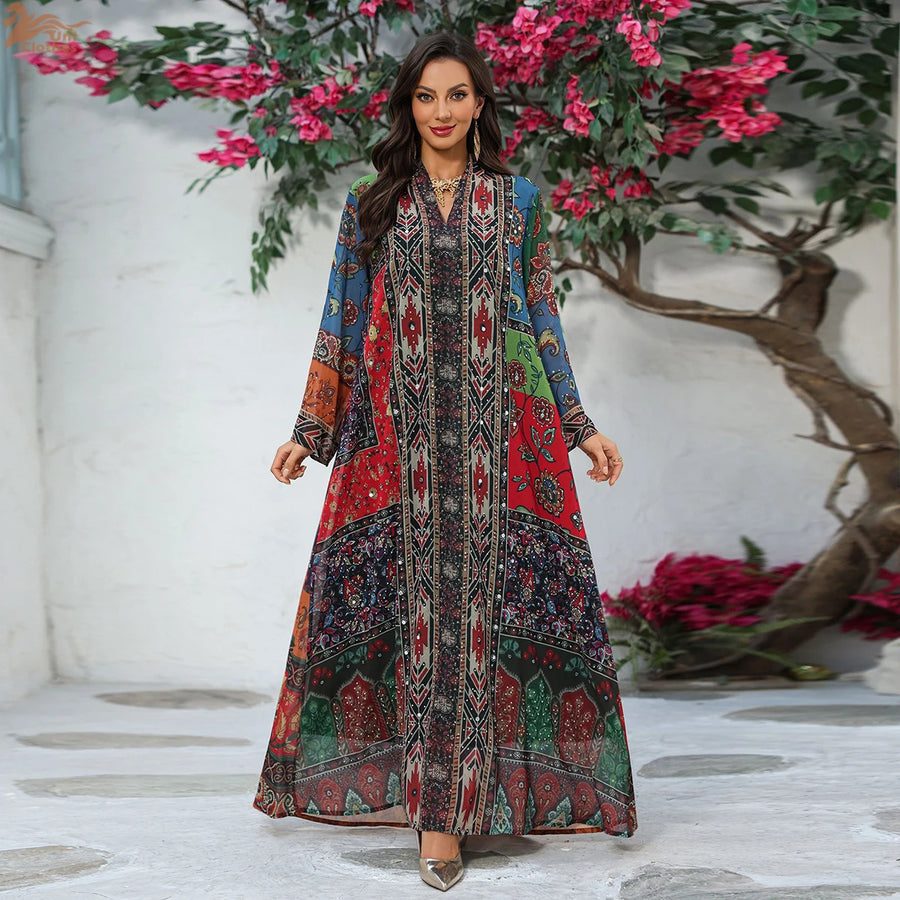 Zahraa Ramadan – The Rhinestone Floral Abaya for the Muslim Woman in America