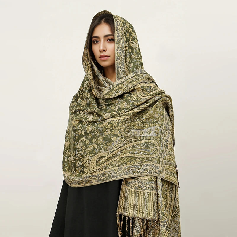 The Pashmina Veil – Long Cashmere Hijab Shawl for the Muslim Woman