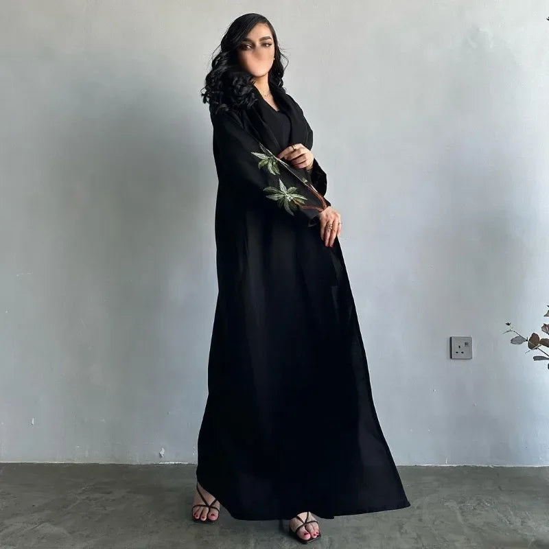 Black Leaves – Embroidered Abaya for the Muslim Woman
