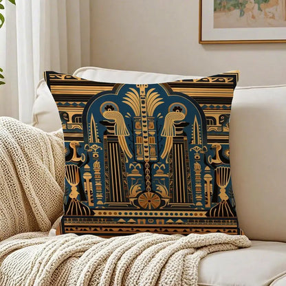 Pharaoh Cushion Cover – Egyptian Art Pillowcase, Anti-Dustmite Sofa Decor