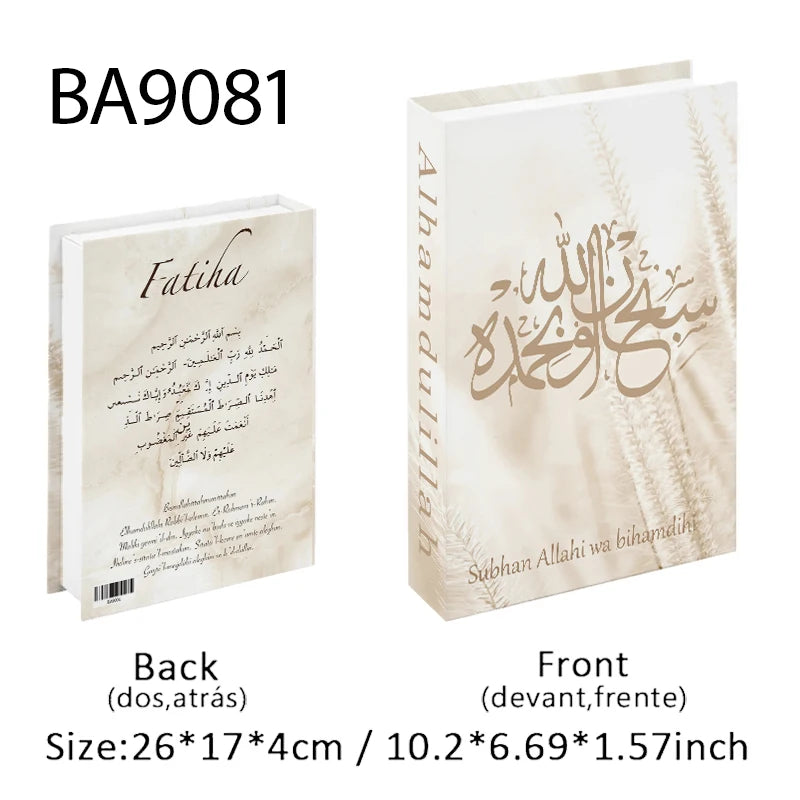 Islamic Kaaba Eid Mosque Luxury Decorative Books Storage Box Fake Book Interior Decoration Coffee Table Ornament Bedroom Decor
