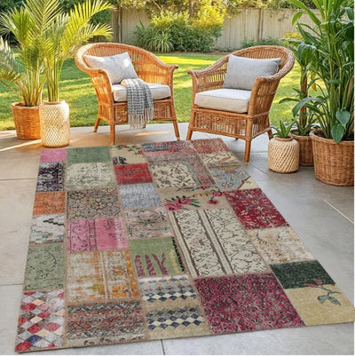 The Patchwork Memory – Vintage Boho Chic Cotton Area Rug