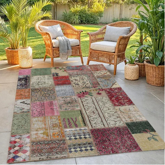 The Patchwork Memory – Vintage Boho Chic Cotton Area Rug