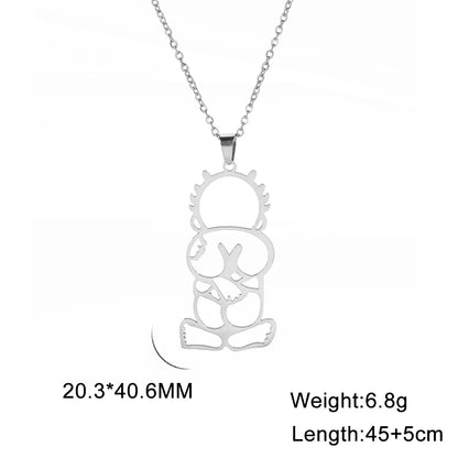 LIKGREAT Fashion Jewelry Handala Hanzala Palestine Stainless Steel Necklace Boy Pendant Chain Necklace Gift for Women Men New