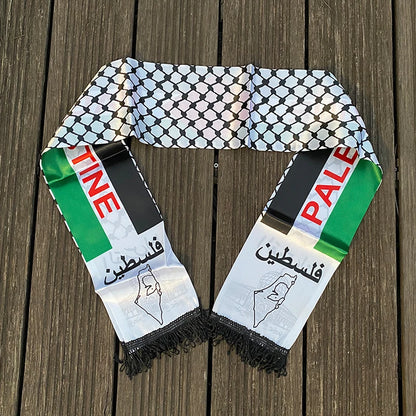 xvggdg   14*130cm   Palestine flag Custom Scarf palestine national day Scarf Printing Satin Palestinian Scarf