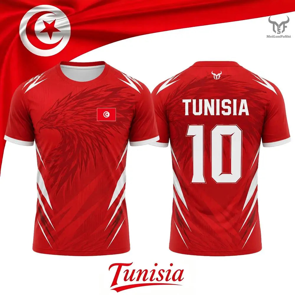 Tunisia Flag Soccer Jersey – Quick-Dry Training Uniform, Unisex O-Neck Top