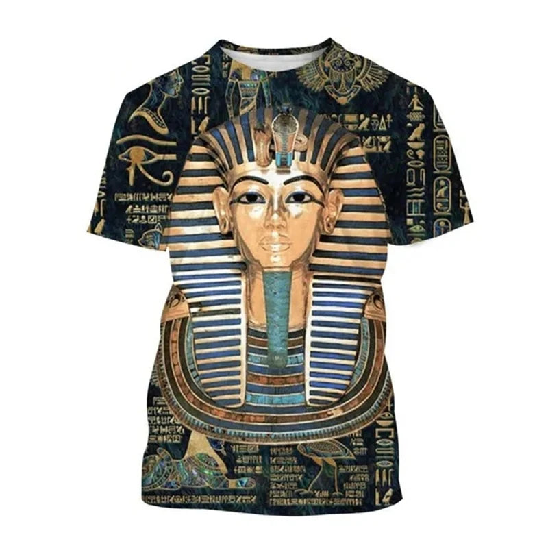 Pharaoh 3D Graphic T-Shirt – Unisex Egyptian Summer Tee, Oversized Casual Top