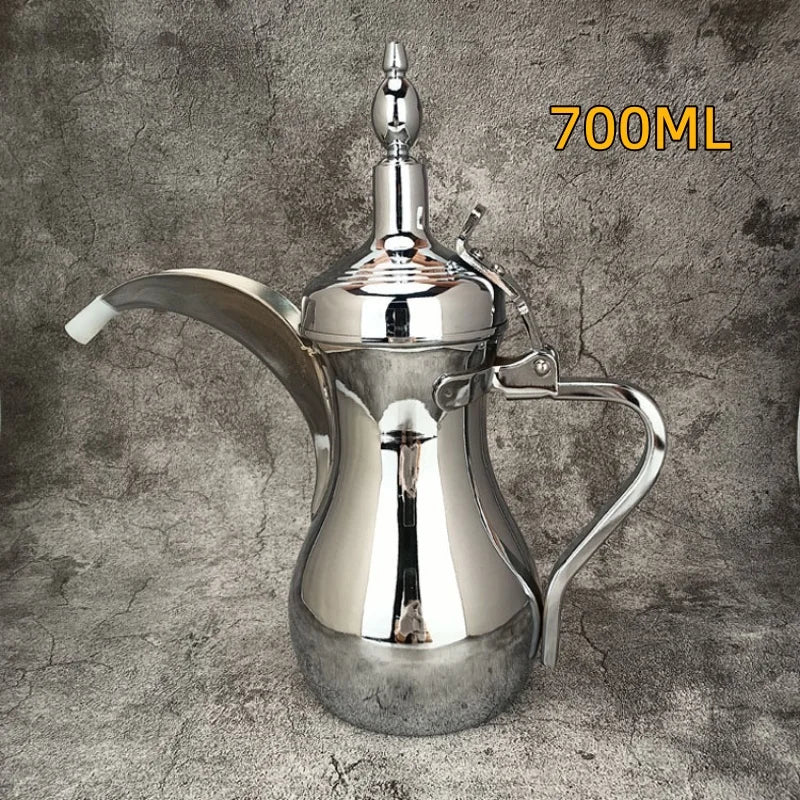 Golden Arabic Coffee Kettle – 304 Stainless Steel, Long Spout, 500/700ml
