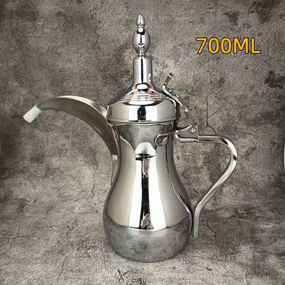 Golden Arabic Coffee Kettle – 304 Stainless Steel, Long Spout, 500/700ml