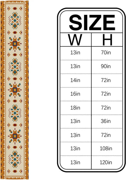 The Turquoise Mesa – Southwest Orange & Blue Linen Table Runner