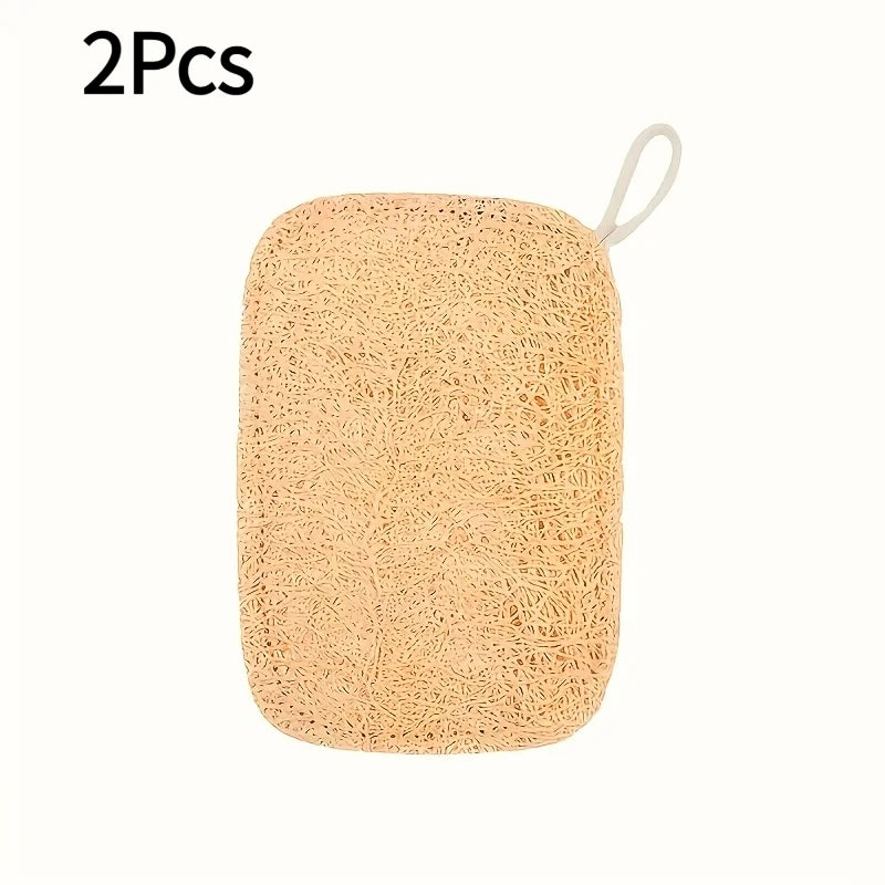 The Loofah Six – Natural Bamboo Fiber Exfoliating Sponges (6-Pack)