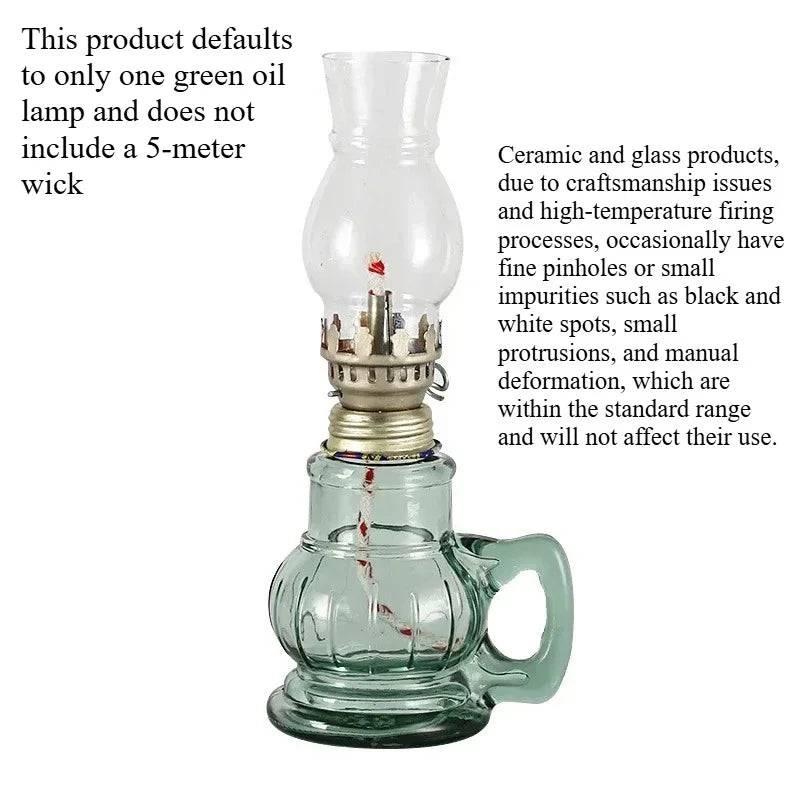 Retro Glass Oil Lamp – Windproof Kerosene Lantern, Vintage Home & Wedding Decor