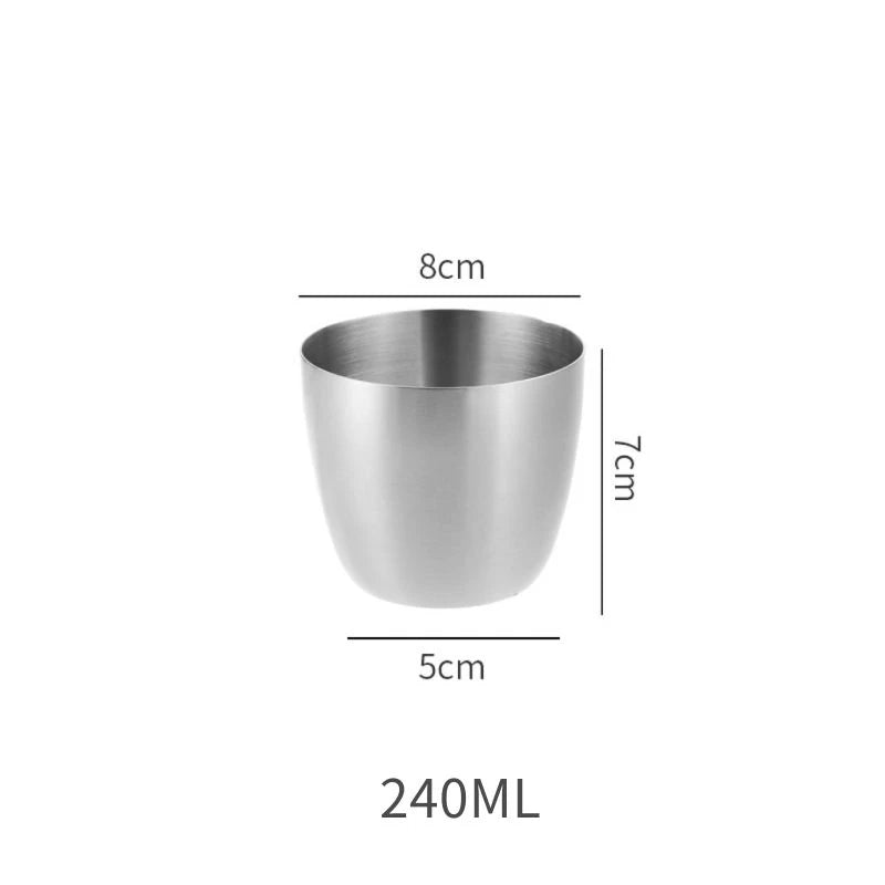 Stainless Steel Cup Stackable Water Coffee Cup Small Portable Wide Mouth Beer Tea Cup Wine Cup Mouthwash Cup