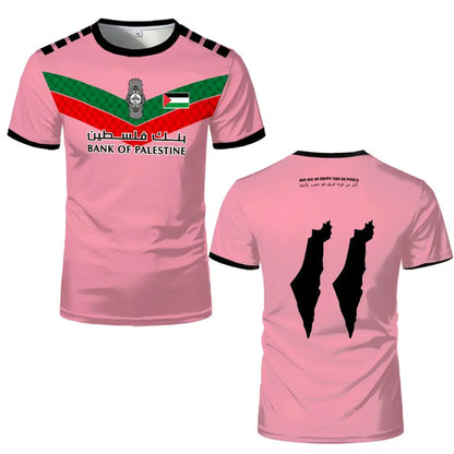 Palestine Football Jersey Youth & Adults Breathable Outdoor Soccer Training Uniform Palestinian Flag Digitally Printed T-shirt