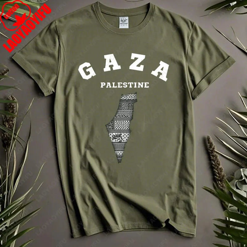 Harajuku Gaza P-Palestine Unisex T-Shirt Activist Statement Shirt Festival Apparel Loose Casual Comfort Cotton Short-sleeve Tees