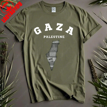 Harajuku Gaza P-Palestine Unisex T-Shirt Activist Statement Shirt Festival Apparel Loose Casual Comfort Cotton Short-sleeve Tees