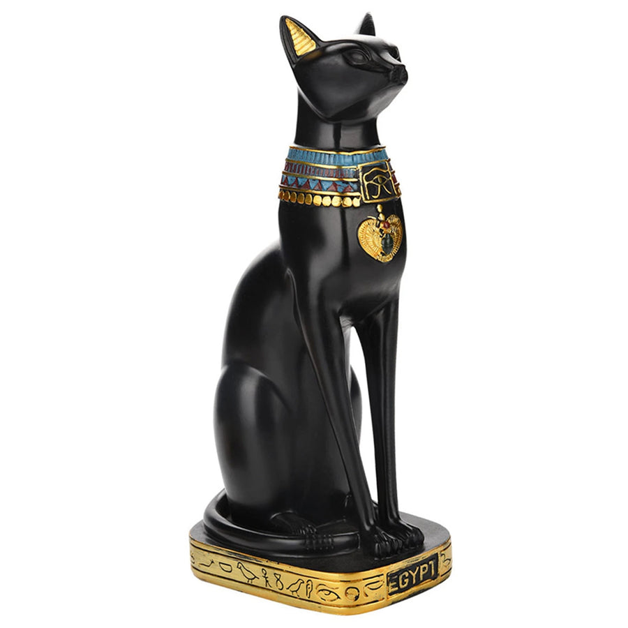 Egyptian Cat Resin Figurine – Handcrafted Bastet Ornament for Home & Gift